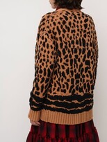 Thumbnail for your product : DSQUARED2 Leopard cotton blend cardigan