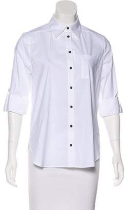 Alice + Olivia Embroidered Button-Up Top