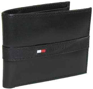 Tommy Hilfiger Men's Leather Ranger Passcase Billfold Wallet, Black