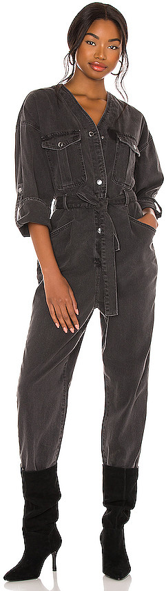 blank denim utility romper