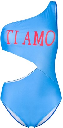 Alberta Ferretti One Shoulder Swimsuit