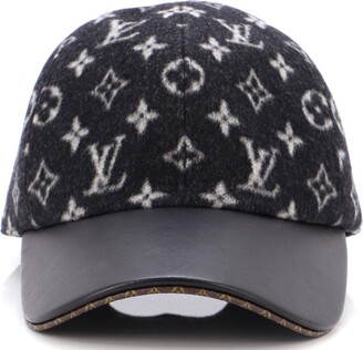 Louis Vuitton Carry On Baseball Cap Monogram Wool and Leather Black 2118538