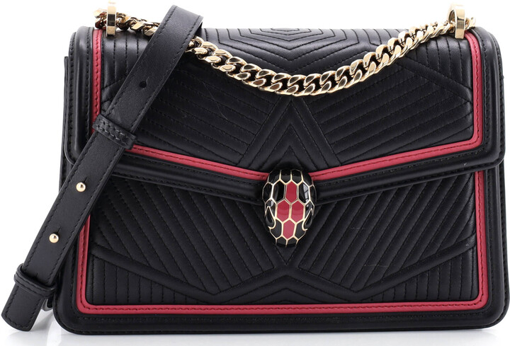 Bvlgari Serpenti Forever Shoulder Bag Quilted Leather Small