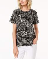 Thumbnail for your product : Eileen Fisher Silk Printed Round-Neck Top, Regular & Petite