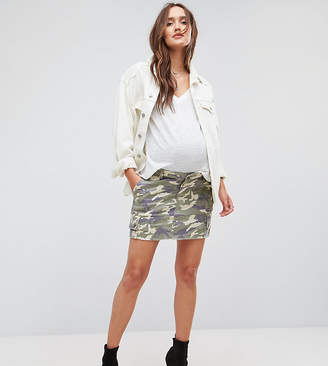 Bandia Maternity Over The Bump Cargo Skirt With Removable Waistband