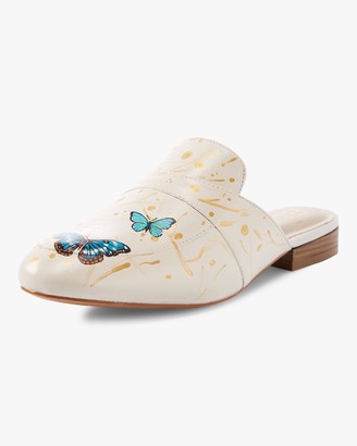 Alepel Hand Painted Butterfly Mule
