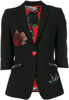 Thumbnail for your product : Philipp Plein tattoo patch fitted jacket