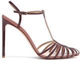 Thumbnail for your product : Francesco Russo Caged Leather Stiletto Sandals - Burgundy
