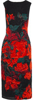 Thumbnail for your product : Oscar de la Renta Fil Coupe Floral-jacquard Midi Dress