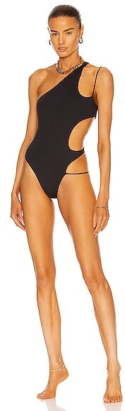 LaQuan Smith Cutout Swimsuit in Black - ShopStyle