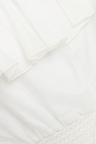 Thumbnail for your product : Alice + Olivia Cold-shoulder Ruffled Cotton And Silk-blend Top