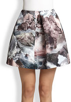 Thumbnail for your product : Carven Moutain-Print Pleat-Front Skirt