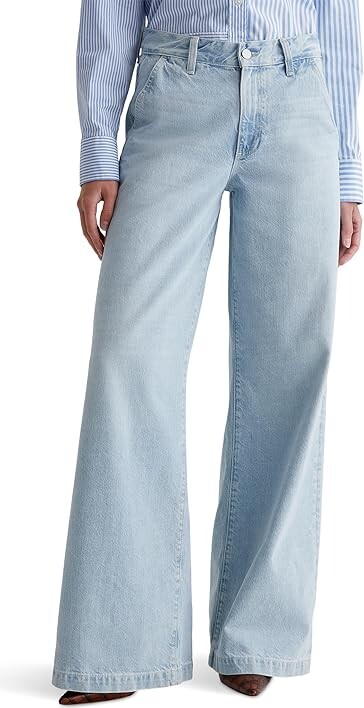 AG Jeans Stella Mid-Rise Wide Leg Palazzo Jeans in Idol Women's Jeans Idol : 32 32.5, Cotton/Denim
