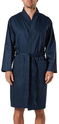 Mitch Dowd Brooklyn Cotton Dressing Gown Navy Navy L-XL
