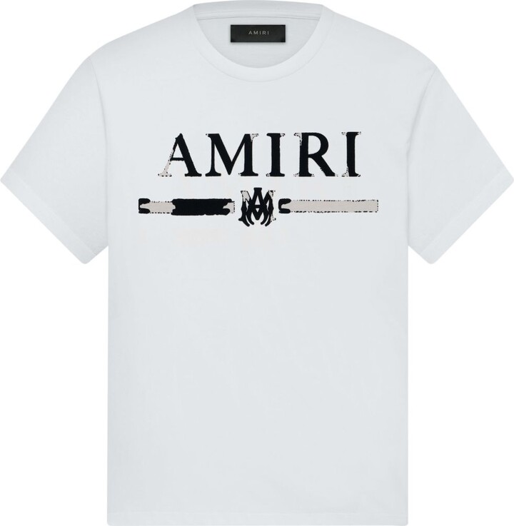 Amiri Logo Cotton T-shirt In Grey