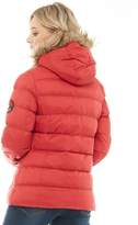 Thumbnail for your product : Brave Soul Womens Wizard Fur Trim Toggle Puffer Jacket Red