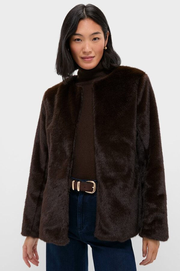Dark Brown Cassidy Faux Fur Jacket