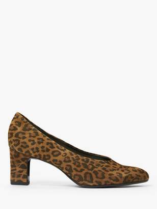 Peter Kaiser Mahirella Block Heel Suede Court Shoes, Sable/Multi