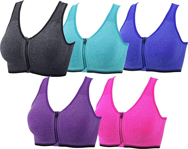 xcylive Sports Bras for Women 3 Pack Cross Back Removable Pad Tank
