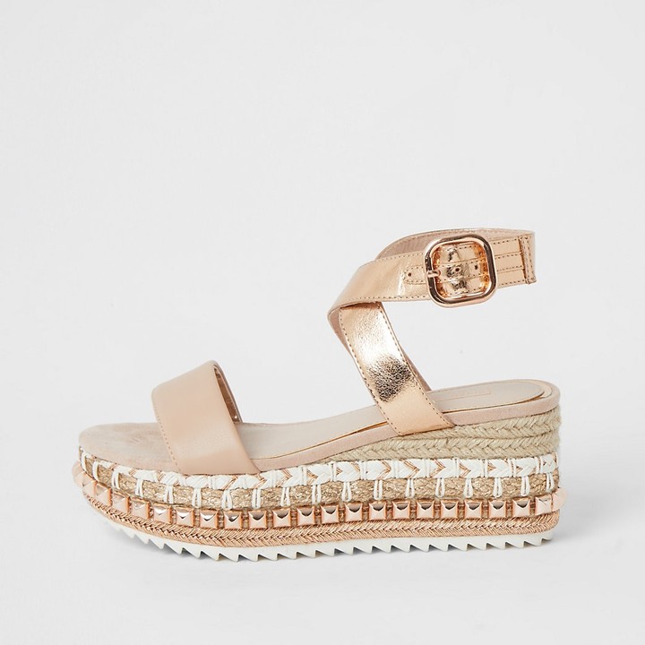 gold studded sandals