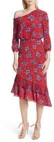 Thumbnail for your product : Saloni Lexie Floral Print Silk Off the Shoulder Dress