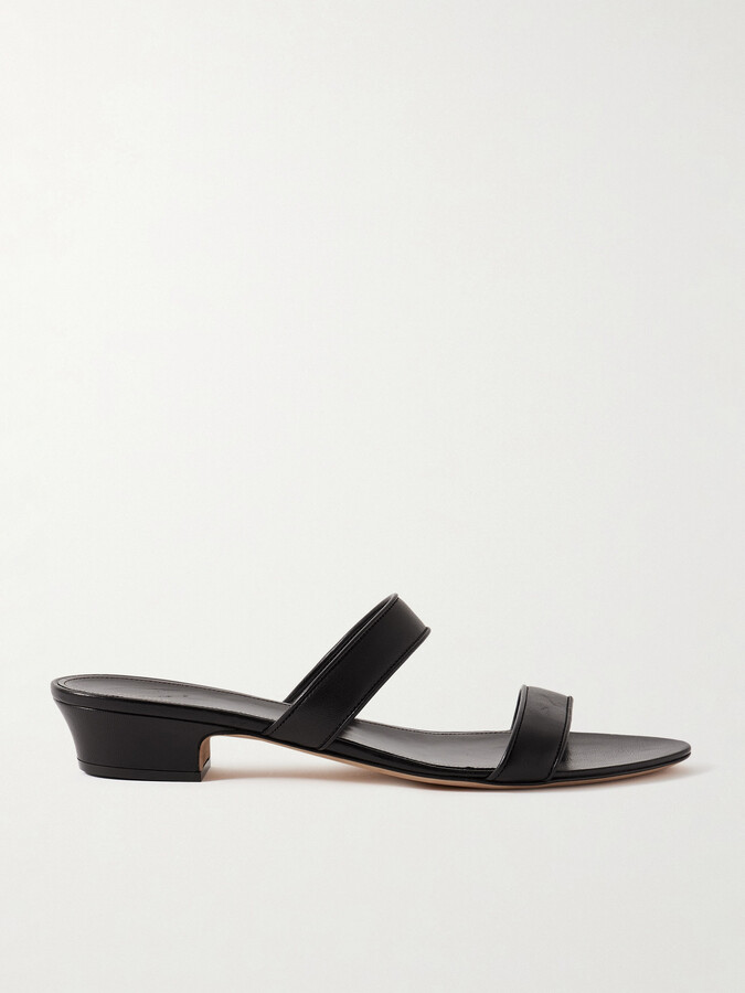 The Row Awar Leather Sandals - Black