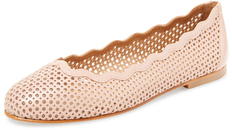 French Sole Teacup Laser-Cut Leather Flat