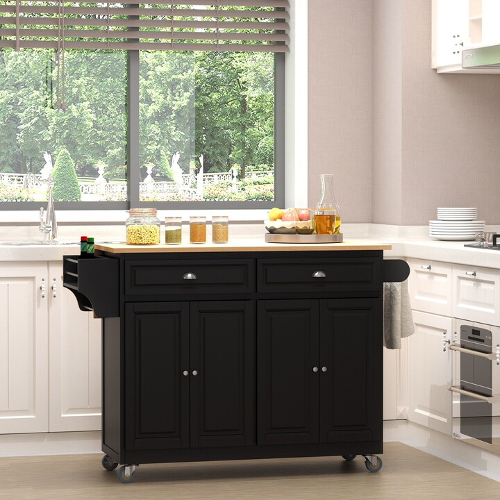 Rolling Kitchen Island on Wheels Ultility Cart with DropLeaf