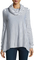 Thumbnail for your product : Alice + Olivia Pinstripe Cowl-Neck Top, Black/White