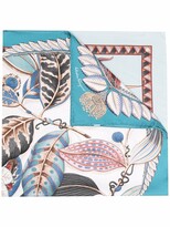 Thumbnail for your product : Ferragamo Leaf-Print Silk Scarf