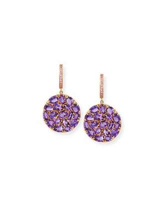 Rina Limor Fine Jewelry Signature 18K Rose Gold Amethyst & Pink Sapphire Round Drop Earrings