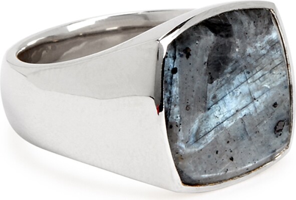 Tom Wood Cushion Larvikite Sterling Silver Ring - ShopStyle Jewelry