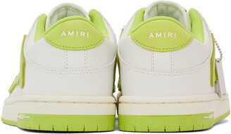 Amiri White & Green Skel Low-Top Sneakers