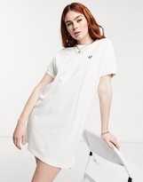 Thumbnail for your product : Fred Perry boxy pique tshirt dress in white