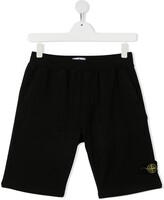 Thumbnail for your product : Stone Island Junior TEEN logo patch track shorts