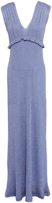 M Missoni Ruffle-trimmed Metallic Crochet-knit Maxi Dress