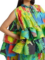 Thumbnail for your product : Christopher John Rogers Sleeveless Tiered Ruffle Top