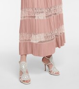 Thumbnail for your product : Alaia Pleated lace-insert maxi skirt