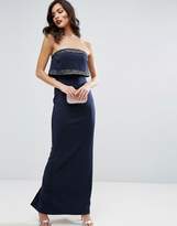 Thumbnail for your product : ASOS Embellished Crop Top Bandeau Maxi Dress