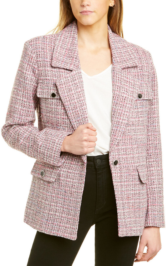 AVEC LES FILLES Boxy Tweed Wool-Blend Blazer - ShopStyle