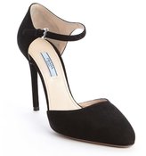 Thumbnail for your product : Prada black suede mary-jane d'orsay pumps