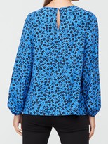 Thumbnail for your product : Very Printed Round Neck Long Sleeve Shell Top - Print