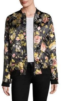 Free People Floral Jacquard Bomber