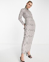 Thumbnail for your product : ASOS DESIGN linear embellished maxi dress with gem detail