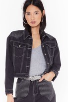 Thumbnail for your product : Nasty Gal Womens Take Control of the Stitch-uation Diamante Denim Jacket - Black - 6