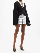 Thumbnail for your product : Saint Laurent Zipped Metallic-leather Mini Skirt - Silver