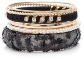 Thumbnail for your product : New Look Black Flower Sequin Bangle Pack