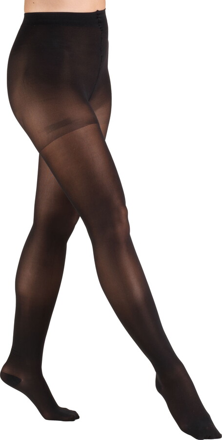 Truform Sheer Pantyhose: 20-30 mmHg, Black, Large