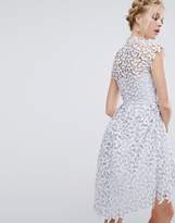 Thumbnail for your product : Chi Chi London High Neck Dress in Cutwork Lace