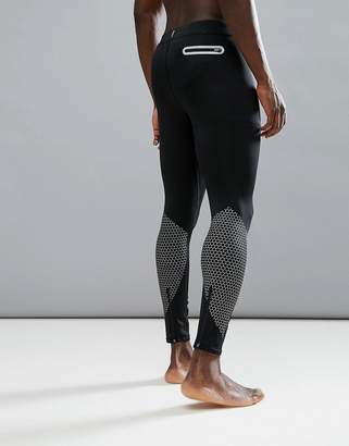 New Look Sport Reflective Tights With Print In Black